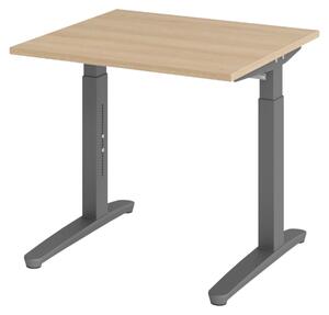 Bümö Scrivania Serie-XB - Dimensioni: 80 x 80 cm, struttura: grafite, decorazione: rovere