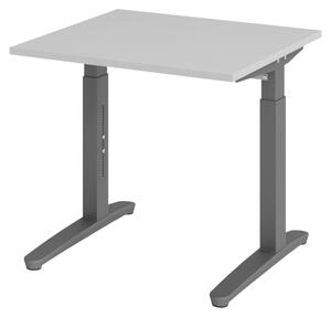 Scrivania bümö serie XB - Dimensioni: 80 x 80 cm, struttura: grafite, decorazione: grigio