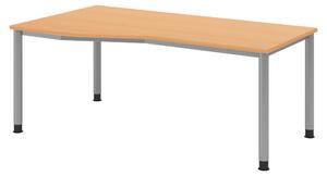 Scrivania bümö Serie H - Struttura: argento, finitura: faggio, dimensioni: 180 x 100 cm
