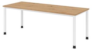 Scrivania bümö Serie H - Finitura: rovere nodoso, struttura: bianco, dimensioni: 200 x 80 cm