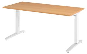 Scrivania bümö serie XB - Finitura: faggio, dimensioni: 160 x 80 cm, struttura: bianco/alluminio lucido