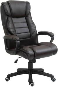 Sedia da ufficio con funzione massaggio - poltrona ergonomica per ufficio con vibromassaggio, funzione basculante, sedile regolabile in altezza, colore marrone