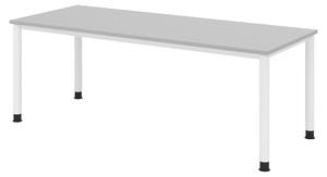Scrivania bümö Serie H - Finitura: grigio, struttura: bianco, dimensioni: 200 x 80 cm