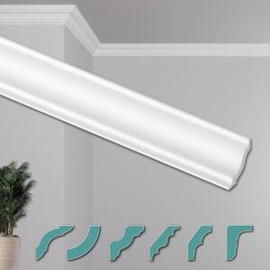 Listelli a soffitto moderni HEXIMO, in XPS (polistirene estruso), colore bianco, 2 metri. Stucchi in polistirolo