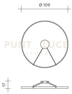 Anello lampada da soffitto nero verniciato diam.109cm 2700k 3832lm
