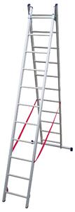 Scala Stilo Alluminio Doppia/Estensibile Gr En 131 - 2x11 gr. cm.314-510h. Kg.17 base cm.96 (SL310-2)