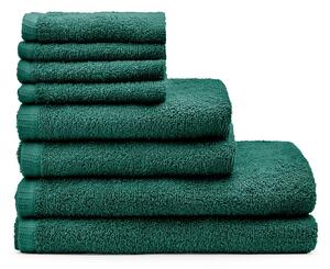 Set di asciugamani per viso e corpo con asciugatura rapida e tipo terry verde scuro in cotone 8 pz Quick Dry – Catherine Lansfield