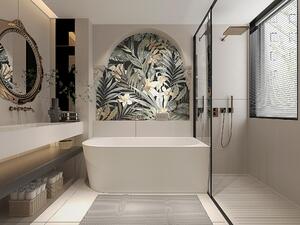 Vasca angolare destra in acrilico con rivestimento 170 cm x 80 cm x 60 h, bianco lucido