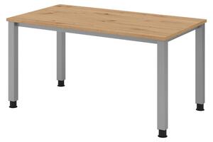 Scrivania bümö Serie Q - Struttura: argento, finitura: rovere nodato, dimensioni: 140 x 80 cm
