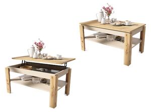 ASTI-P Rovere Artisan/Beige (Champagne) - MODERNO TAVOLINO DA CAFFÈ CON PIANO SOLLEVABILE