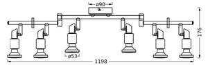 OSRAM Faretto da soffitto OSRAM, bianco, a 6 luci, metallo, GU10-LED 927 dimmerabile, dimmerabile, Bianco / Opale, Metallo