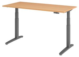 Scrivania elettrica bümö XBHM - Decorazione: faggio, dimensioni: 160 x 80 cm, telaio: grafite