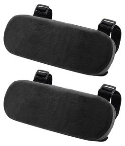 Cuscini Ergonomici per Braccioli - 2 Pezzi - Supporto Antiscivolo - Schiuma - Sedia a Rotelle/Sedia da Ufficio - 22,5 cm - Nero