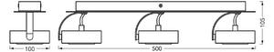 OSRAM Faretto da soffitto LED VENUS nero a 3 luci Metallo 3.000 K, Nero, Soggiorno / Sala da pranzo, Metallo, Moderno