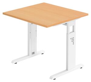 Bümö Scrivania Serie-O - Decorazione: faggio, dimensioni: 80 x 80 cm, struttura: bianco