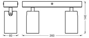 OSRAM Faretto da soffitto OCTAGON, bianco, a 2 luci, GU10-LED 927 dimmerabile, Bianco / Opale, Soggiorno / Sala da pranzo, Metallo, Moderno
