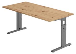Bümö Scrivania Serie-O - Decorazione: rovere nodoso, struttura: grafite, dimensioni: 180 x 80 cm