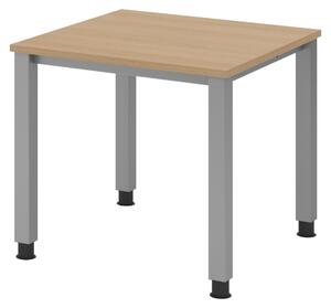 Scrivania bümö Serie Q - Struttura: argento, Dimensioni: 80 x 80 cm, Finitura: rovere