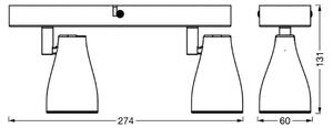 OSRAM Faretto da soffitto PEAR, nero, a 2 luci, GU10-LED 2.700 K PEAR, Nero, Plastica