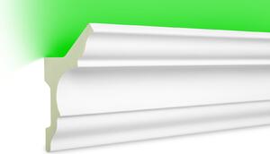 Listelli LED in poliuretano (PU) - Illuminazione indiretta con profili per soffitto moderni, opachi, leggeri e resistenti agli urti - (Confezione risparmio da 10 metri LED-4, 80x48mm). Profilo decorativo, stucco, illuminazione per soffitto