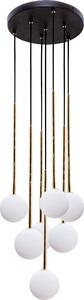 Lampadario ALI nero-oro-bianco 7xG9x40W in metallo, dimensioni: 180x35x35 cm, IP20, Zuma Line