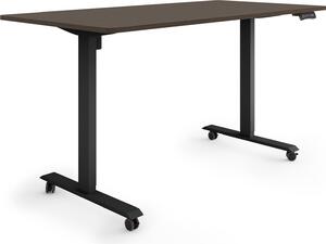 ESMART Germany ETX-121BE 160x80cm Decorazione ebano Scrivania ergonomica in piedi/seduta su rotelle Regolabile elettricamente in altezza in modo continuo 78,5-128,5cm 3 x porta di ricarica USB con memoria Promemoria attività