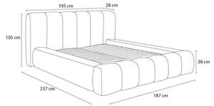 Letto matrimoniale imbottito beige contenitore e rete inclusi 140x190 cm Denali - Bobochic Paris