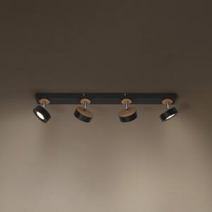 OSRAM Faretto da soffitto LED PLUTO, nero, 4 faretti, 3.000 K PLUTO, Nero, Soggiorno / Sala da pranzo, Metallo