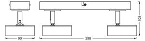 OSRAM Faretto da soffitto LED PLUTO, nero, 2 faretti, 3.000 K PLUTO, Nero, Soggiorno / Sala da pranzo, Metallo