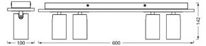 OSRAM Faretto da soffitto MERCURY, bianco, 4 faretto GU10-LED 927 dimmerabile, Bianco / Opale, Soggiorno / Sala da pranzo, Metallo, Moderno