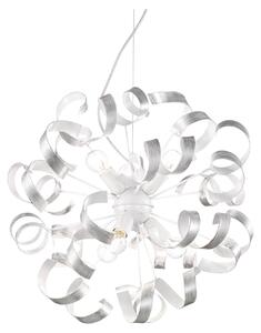 Sospensione Moderna Vortex Metallo Argento 6 Luci E14