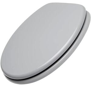 Schläfer 4638166 | Tavoletta Wc Universale, Copriwater Sedile Wc in Legno Forma Ovale, Cerniere Regolabili in Metallo, Colore Grigio