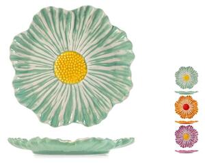 Set 6 piatti Fiore in ceramica decorata cm 26