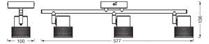 OSRAM Faretto da soffitto CORK, bianco, 3 faretto, GU10-LED, 927, dimmerabile, Bianco / Opale, Soggiorno / Sala da pranzo, Metallo