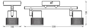 OSRAM Faretto da soffitto CORK, nero, 2 faretto GU10-LED 927 dimmerabile, Nero, Soggiorno / Sala da pranzo, Metallo