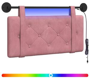 Testiera sospesa Con luce LED Rosa Velluto