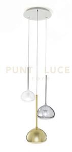 Beba lampadario a sospensione 3 luci vetri piccoli trasparente crom