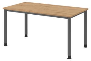 Scrivania bümö Serie H - Finitura: rovere nodato, struttura: grafite, dimensioni: 140 x 80 cm