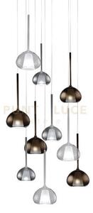 Beba lampadario a sospensione 10 luci vetri piccoli 3 trasparente +