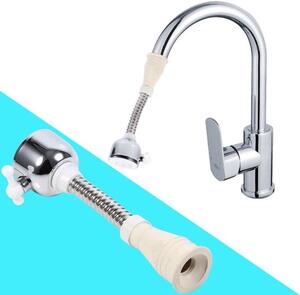 Rubinetto da cucina girevole a 360° con getto regolabile e sistema di risparmio idrico, ideale per lavare i piatti, dotato di un filtro realizzato in resistente materiale ABS