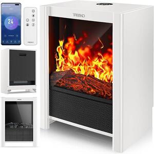 Camino elettrico con riscaldamento e telecomando, 2000W, con app WiFi | Camino elettrico con effetto fiamma LED e display LCD | Camino elettrico con termostato, timer | Stufa elettrica a camino, modello da pavimento