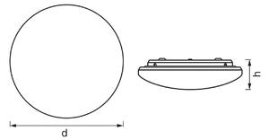 OSRAM Plafoniera con sensore di movimento ORBIS, Bianco / Opale, Bagno, Alluminio, Moderno, Plafoniera