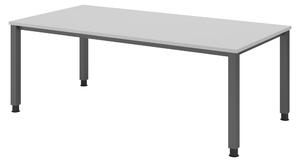 Scrivania bümö Serie Q - Struttura: grafite, finitura: grigio, dimensioni: 200 x 100 cm