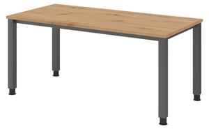 Scrivania bümö Serie Q - Dimensioni: 160 x 80 cm, Finitura: rovere nodato, Struttura: grafite