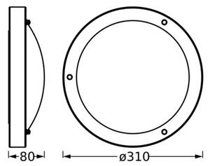 OSRAM Plafoniera BATHROOM, dimmerabile, Nero, Bagno, Metallo, Moderno, Plafoniera