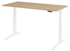 Scrivania elettrica bümö XBHM - Dimensioni: 160 x 80 cm, struttura: bianco, decorazione: rovere