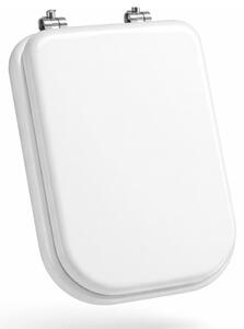 Schläfer 4649102 - Sedile Copriwater per Ideal Standard Serie Conca (T637801), Tavoletta WC in Mdf Bianco Lucido, Cerniere in Acciaio Inox a 45°, Ricambio con Forma Dedicata, 42 x 34 cm