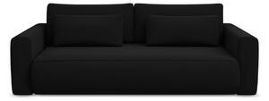 Divano nero allungabile/con contenitore con rivestimento in velluto 238 cm Kapua – Makamii