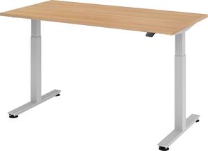 Scrivania elettrica bümö XMST - Struttura: argento, dimensioni: 160 x 80 cm, finitura: rovere