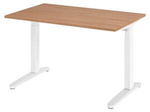 Scrivania bümö serie XB - Dimensioni: 120 x 80 cm, finitura: noce, struttura: bianco/alluminio lucido